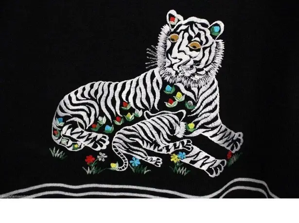 Vtg Rochelle Sweater 70s Adorable Momma Tiger/Cubs L NWT Acrylic Long Sleeves Black Size L