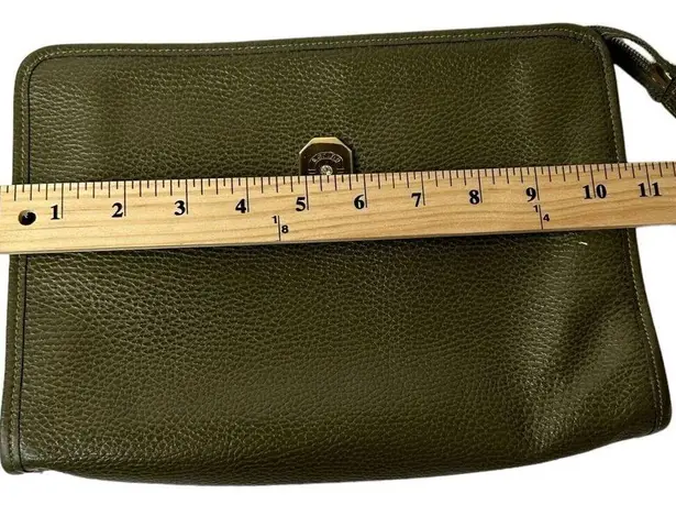 Karina Firenze Pebbled Olive Leather Clutch Made In Italy Some Interior Wear Green