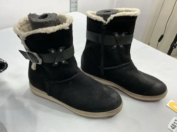 White Mountain Womans Abitha Winter Ankle Boots 7.5 M Black Lined Side Zip