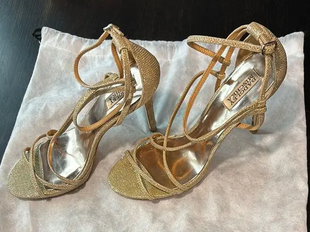 Badgley Mischka Gold Strappy Heels for Special Occasions