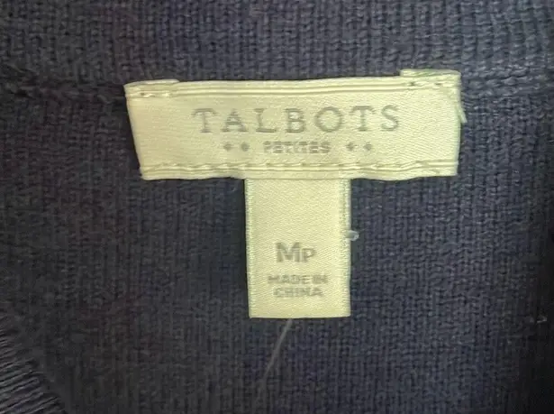 Talbots  NWT navy button front sweater jacket Medium petite