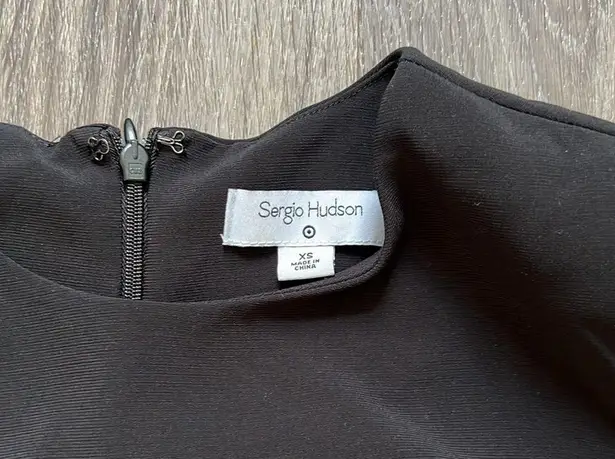 NWOT Sergio Hudson x Target Strong Shoulder Body con Black Midi Dress XS