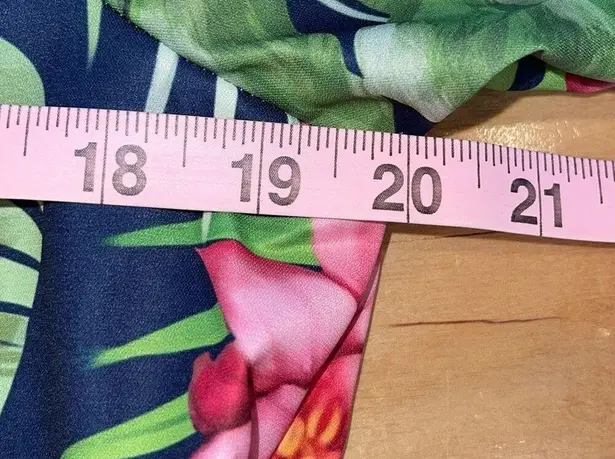 Shall We Women’s Floral Tropical Button Down Long Sleeve Blouse Dress Green Smal