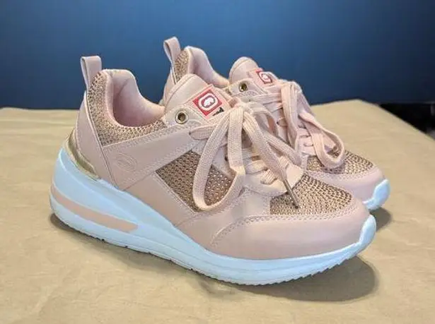 Ecko Unlimited Red Georgina Pink Studded Rhinestone Embellished Sneakers Womens Size 6