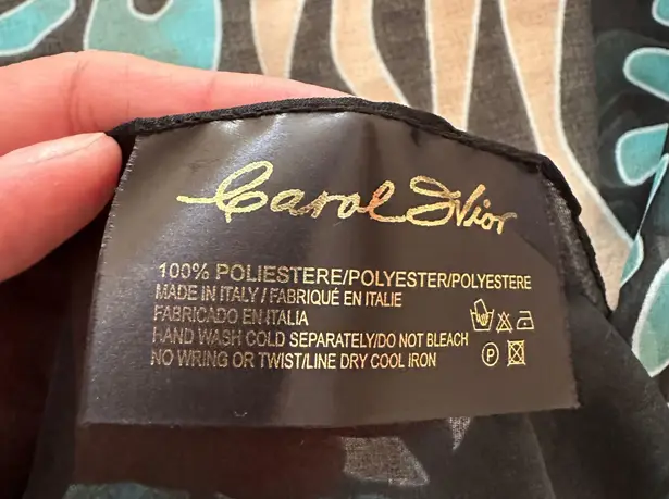 Carol Wior New Animal Print Scarf Sarong Brown/Black/Blue, Sz 60,5”x46,5”