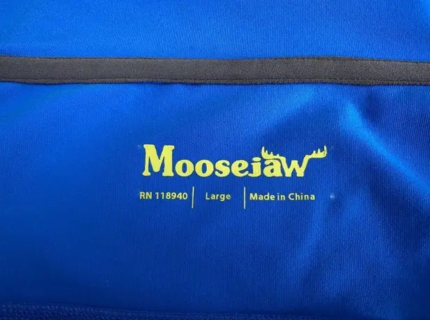 New Moosejaw Women's Large Yoga Jacket Lightweight Bright Blue Logo Zip Coat