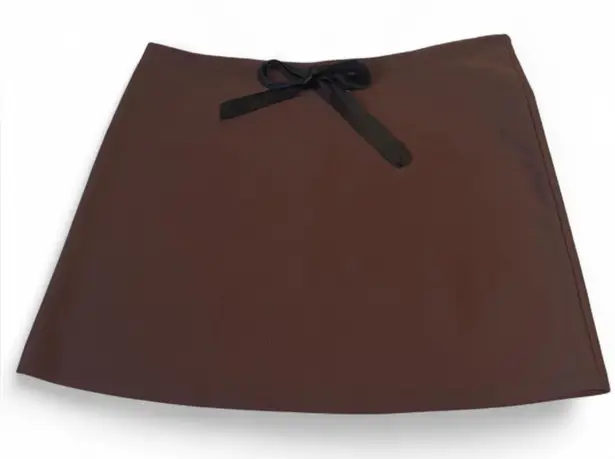 Vix Brown Mini Skirt with Black Accent Size undefined