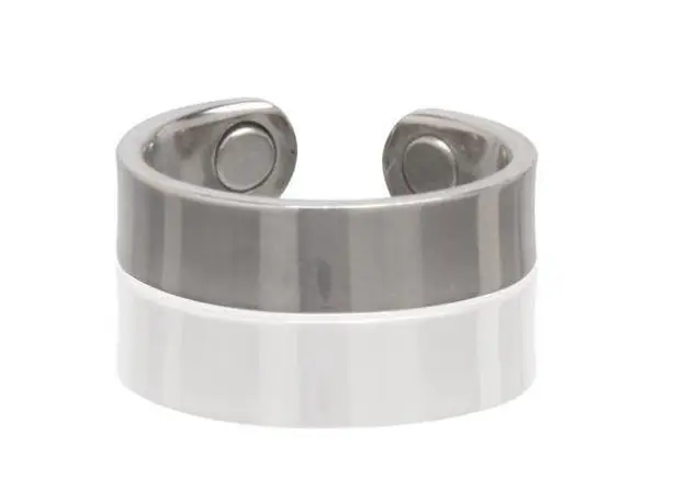 Magnetic Plain Smooth Silver Ring