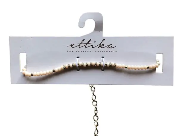 Ettika NWT Bohemian Chic Ivory Gold & Sparkly Silver Gemstones Choker Necklace