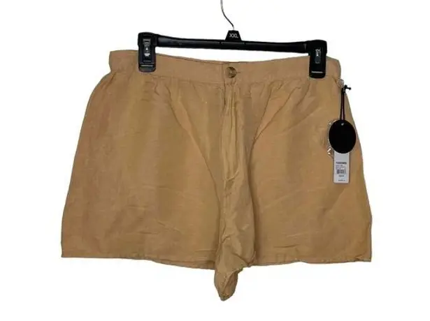 Amuse Society  Women's Shorts Relaxed Fit Hi-Waist Woven Beige Medium NWT