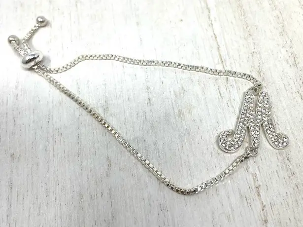 “M” initial silver tone bracelet, NWOT