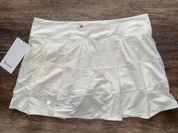 Lululemon  Pace Rival Skirt Mid-Rise Long Lemon Sorbet Size 12 NWT