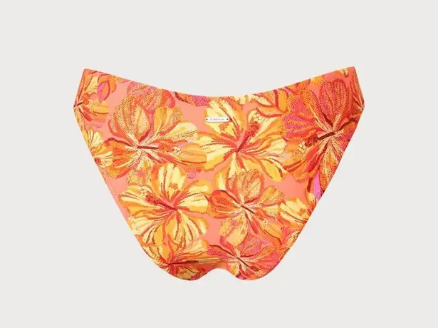 Berlook Orange Floral Cut Out Bikini Top and bottom 07 Size M