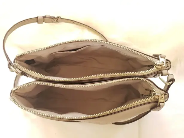 Coach Pebble Leather Lyla Double Gusset Crossbody Gray 30 From Lulu