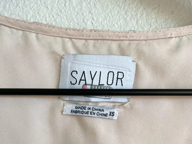 Saylor Ivory Maggy Floral Lace V-Neck Sheath Midi Dress Women's XS