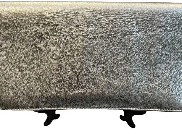 Banana Republic  Silver Leather Clutch Purse