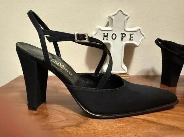 Max Mara Elegant Black Strappy Heels size 39 1/2