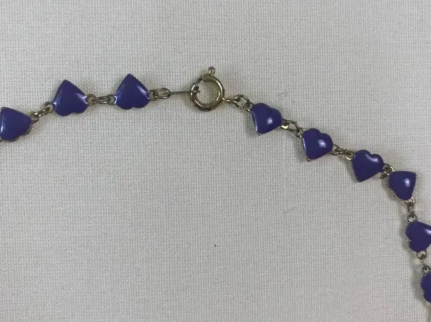 Vintage Y2K Dainty Purple Heart Choker Necklaces