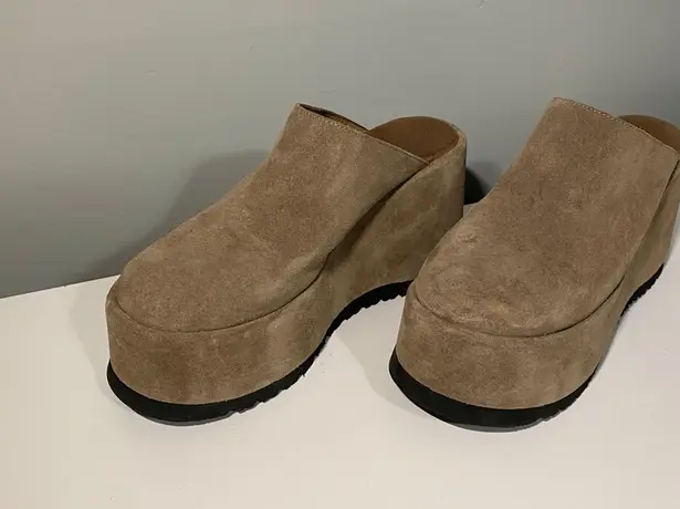 Free People Platform Avery Mules Tan Size 10.5