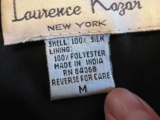 Laurence Kazar 100% Silk Sequin Beaded Evening Blazer Jacket Vintage Medium