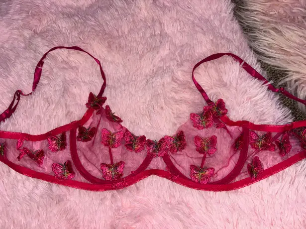 Pink Butterfly Bralette Size M