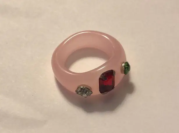 NEW That’s Hot Ring In Regal Pink. Acrylic Resin Ring Baby Pink Gemstones ~sz 7