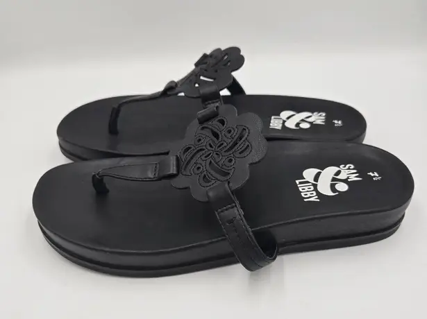 Sam & Libby Flip Flops Womens Size 7.5 Black Alexandra Thongs Summer Whimsygoth