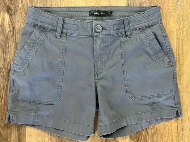 prAna  Tess Shorts Women's 4‎ / 27 Gray Hiking Stretch Outdoor EUC