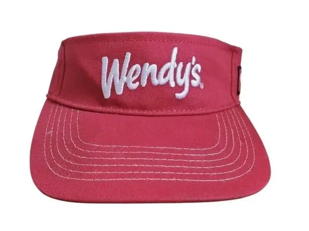 Wendy's Employee Visor Hat Cap Adjustable Dark Red Dave Thomas Foundation