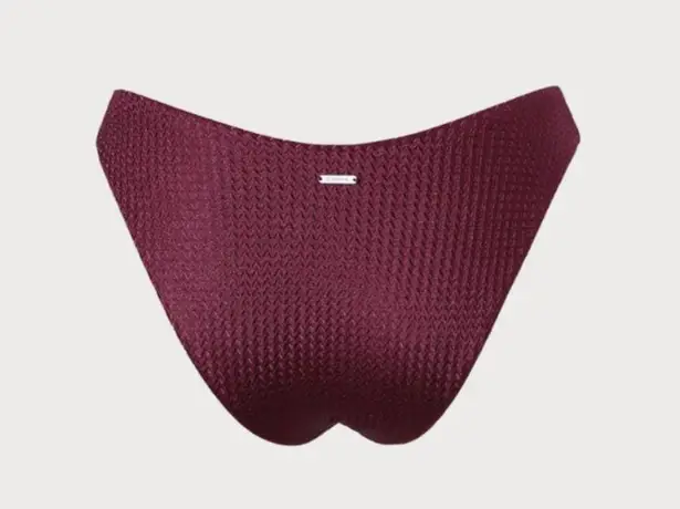 Berlook Burgundy Jacquard Knot Bikini Top and Bottom 67 Red