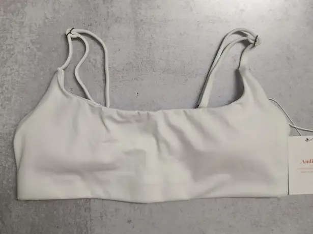 ANDIE Maui Top White Swimwear Bikini Pool Resort Bathing Suit Adjustable XS New