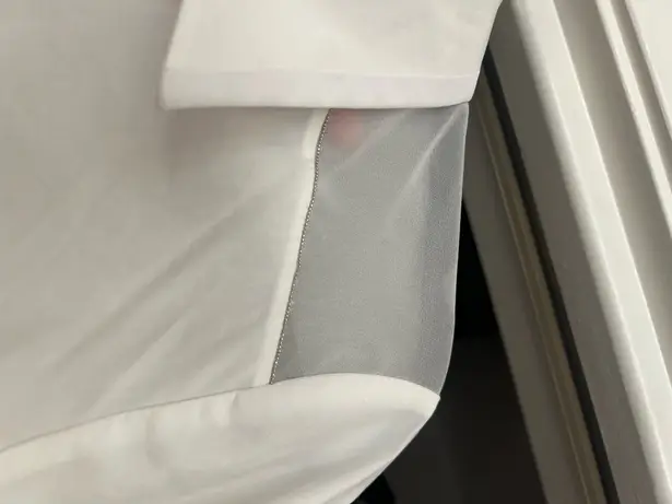 Lafayette 148 white long sleeve sheer beaded shoulder button down blouse 6 - Image 4