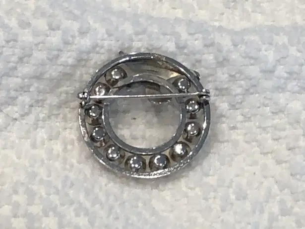 Stunning Vintage Van Dell Sterling Silver Wreath Brooch W Sparkly Rhinestones Multiple