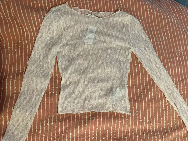 Abercrombie & Fitch  White Lace Long Sleeve Shirt