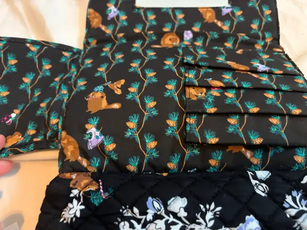 Vera Bradley BNWT  Merry Mischief Brush and cosmetic case black 