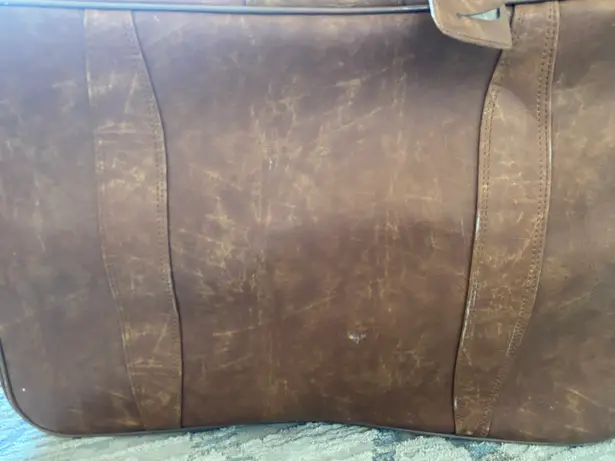 Vintage Brown Leather Mercury Suitcase Luggage