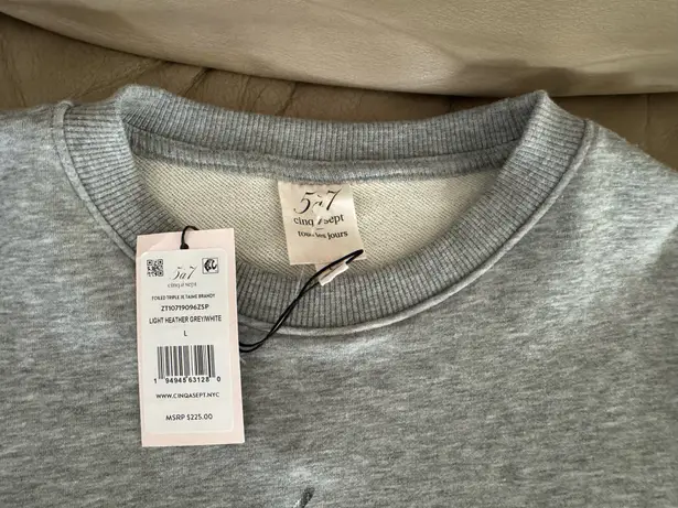 Cinq à Sept cinq a sept FOILED TRIPLE JE TAIME BRANDY PULLOVER. Size L. MSRP $226