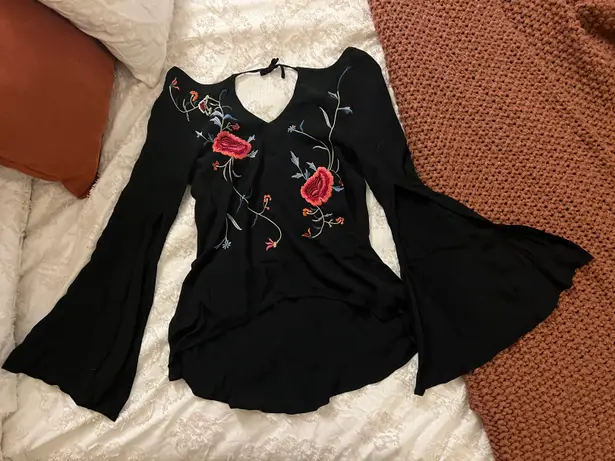 Staring At Stars Open Back Embroidered Top - Image 1