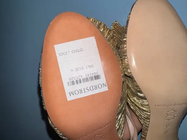 Loeffler Randall LOEFFLER RANDALLCamellia bow-embellished lamé sandals.