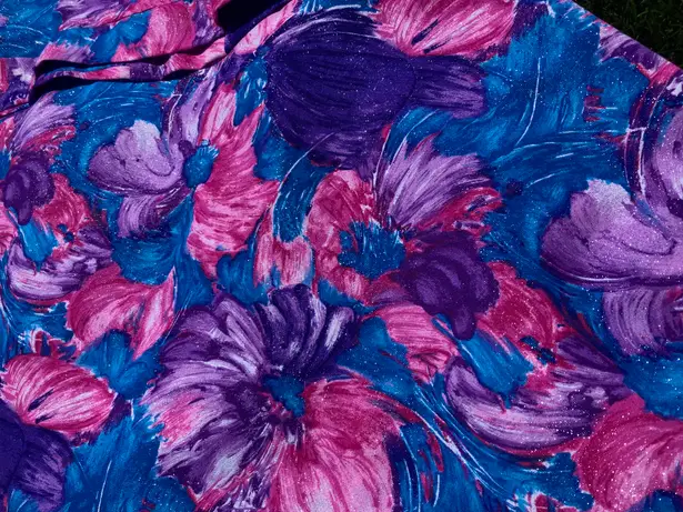 Vintage 70s Geometric Double Layer Scarf Neck Tie White Blue Orange Trapezoid Multiple