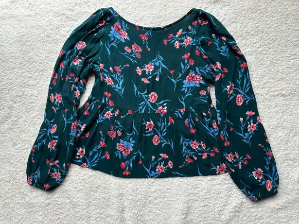 American Eagle Floral Peplum Top