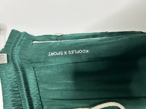 The Kooples Piped Side-Snap Drawstring Track Pants Green