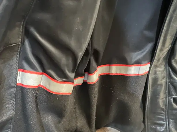 Andrew Marc Vintage 90s Black Cowhide Leather Trench Coat Jacket