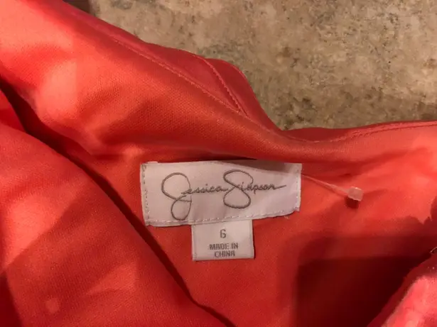 Jessica Simpson Coral flower sleeve one shoulder dress never worn