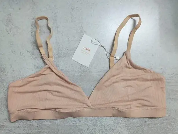 ANDIE Triangle Bralette Blush Loungewear Size L New