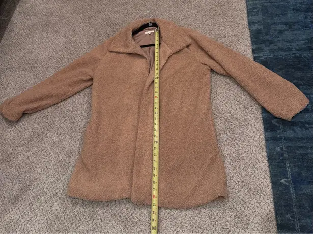 Kate & Sam Camel Faux Shearling Teddy Coat (Large) | Cozy Chic Neutral Staple Brown