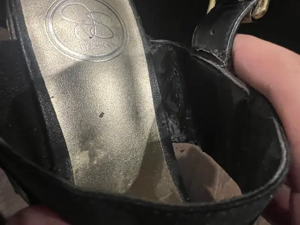 Jessica Simpson Black and Gold JS By Jessica Platform Heel Shoes