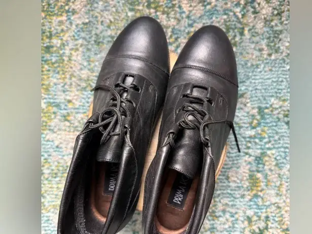 Vintage Prima Royale black leather cuff ankle tie boots, size 8