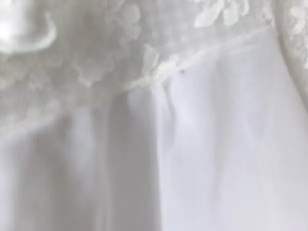 Radcliffe vintage coquette nightgown nightie lingerie bow lace in white/ivory and blue size large.