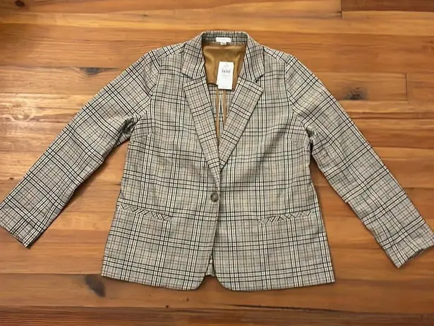 J. Jill Mendocino Plaid Blazer Womens Size Small Tigers Eye 2489014YQS NEW Brown